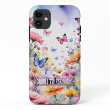 Pink und Blue Butterflies iPhone / iPad Gehäuse