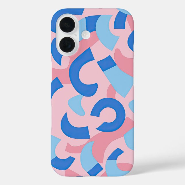 Pink und Blue Doodle Muster Case-Mate iPhone Hülle (Rückseite)
