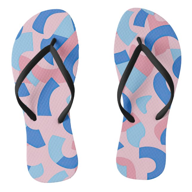 Pink und Blue Doodle Muster Flip Flops (Fußbett)
