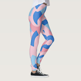 Pink und Blue Doodle Muster Leggings