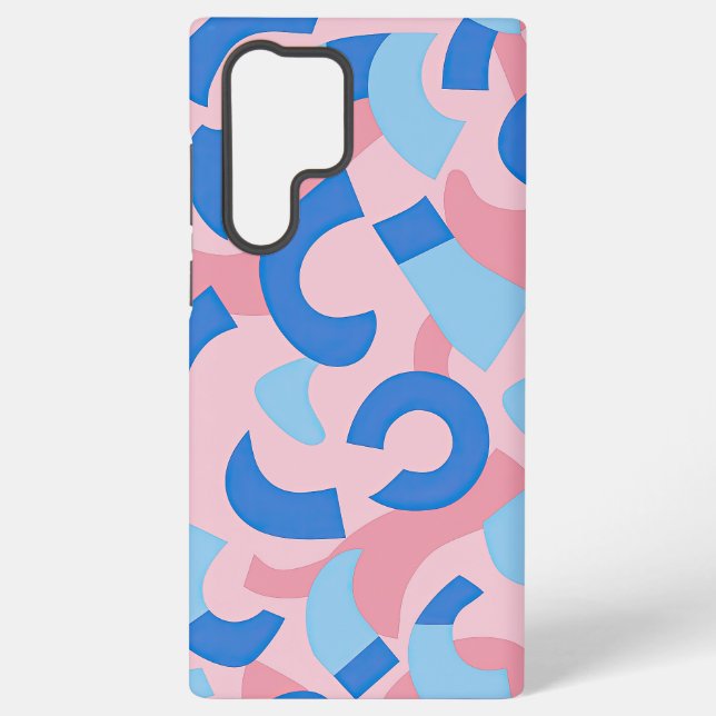 Pink und Blue Doodle Muster Samsung Galaxy Hülle (Rückseite)