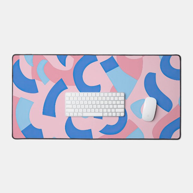 Pink und Blue Doodle Muster Schreibtischunterlage (Tastatur & Maus)