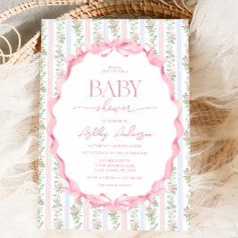 Pink und Blue Floral Vintag Baby Girl Dusche Einladung