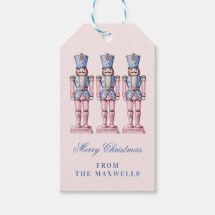 Pink und Blue Grandmillennial Nutcracker Geschenkanhänger