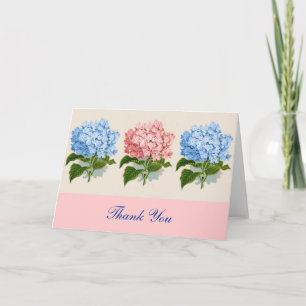 Pink und Blue Hydrangeas Blume Blogs Vielen Dank Dankeskarte
