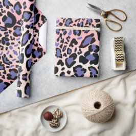 Pink und Blue Leopard Muster Geschenkpapier