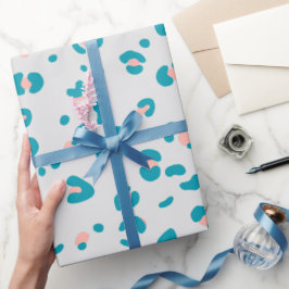 Pink und Blue Leopard Muster Geschenkpapier