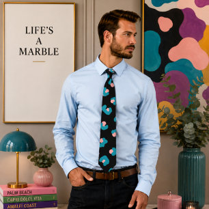 Pink und Blue Leopard Muster Krawatte