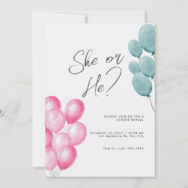Pink und Blue Modern Gender Reveal Einladung