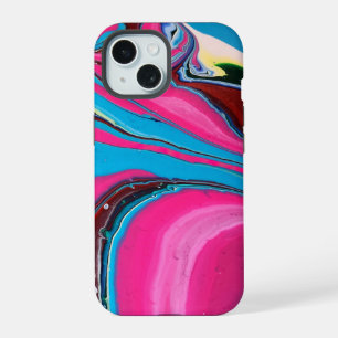 Pink und Blue Paint Phone Case iPhone 15 Hülle