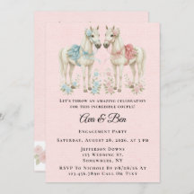 Pink und Blue Pastel Blume Reitpferd Party