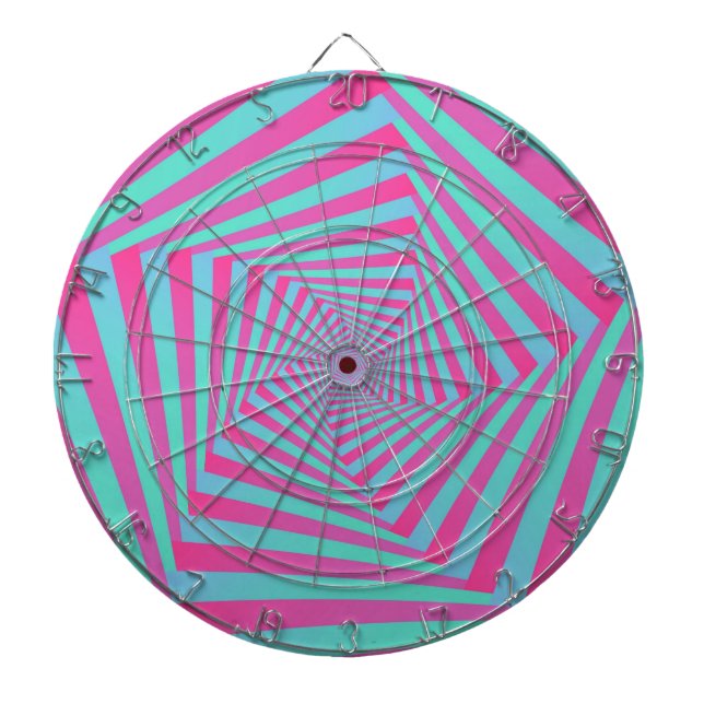 Pink und Blue Pentagon Spiral Dartboard Dartscheibe (vorne)