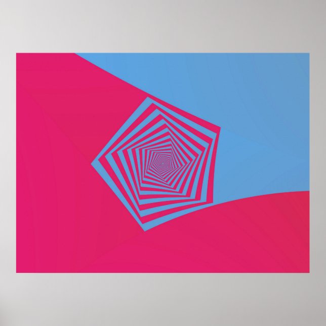 Pink und Blue Pentagon Spiral Poster (Vorne)