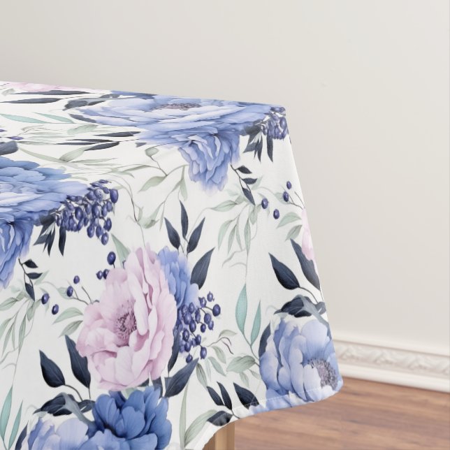 Pink und Blue Peony Floral Tableclout Tischdecke (Beispiel)