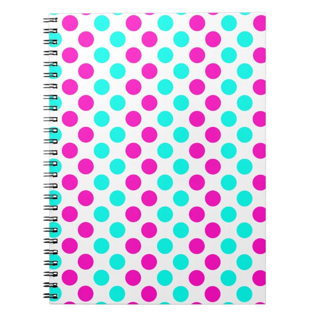 Pink und Blue Polka Dots Notizblock (Vorderseite)
