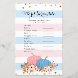 Pink und Blue Pumpkin Word Scramble Game