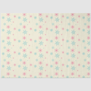 Pink und Blue Snowflake Muster Weihnachten Winter Seidenpapier