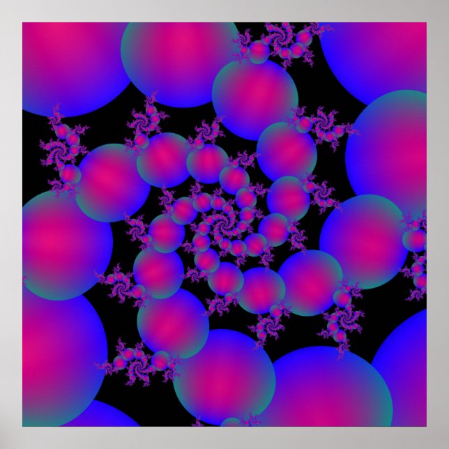 Pink und Blue Spiralbläschen Poster (Vorne)