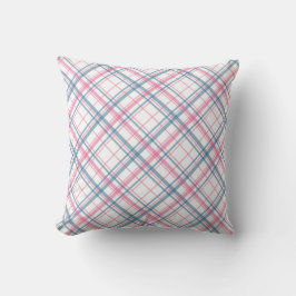 Pink und Blue Tartan Weihnachten Pink zurück Kissen