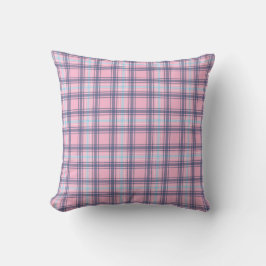 Pink und Blue Tartan Weihnachtsblau zurück Kissen