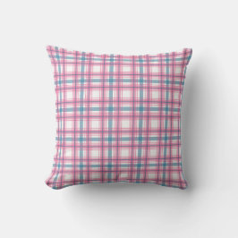 Pink und Blue Tartan Weihnachtsblau zurück Kissen