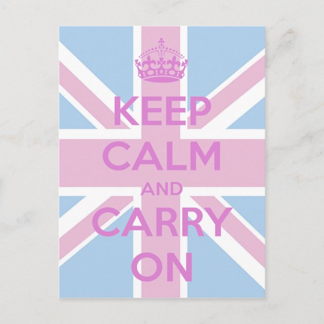 Pink und Blue Union Jack Postkarte (Vorderseite)
