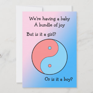 Pink und Blue Yin Yang Gender Reveal Einladung