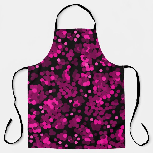 Pink und bordeauxrotes Polka-Dofetti-Muster Schürze (Vorderseite)