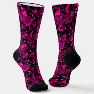 Pink und bordeauxrotes Polka-Dofetti-Muster Socken