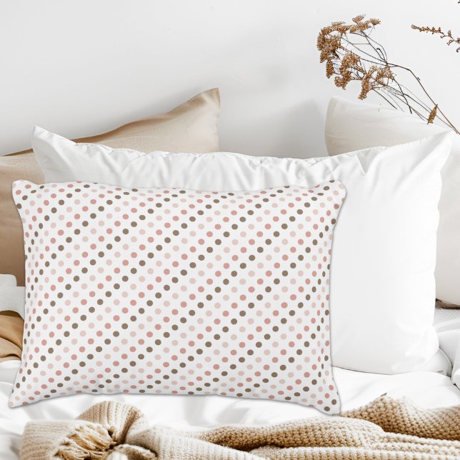 Pink und braun Polka Dot Accent Pillow Dekokissen (Von Creator hochgeladen)