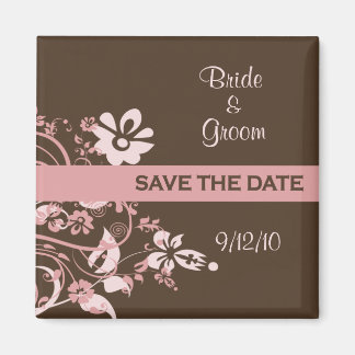 Pink und braun Speichern Sie die Datumsmagnete Magnet