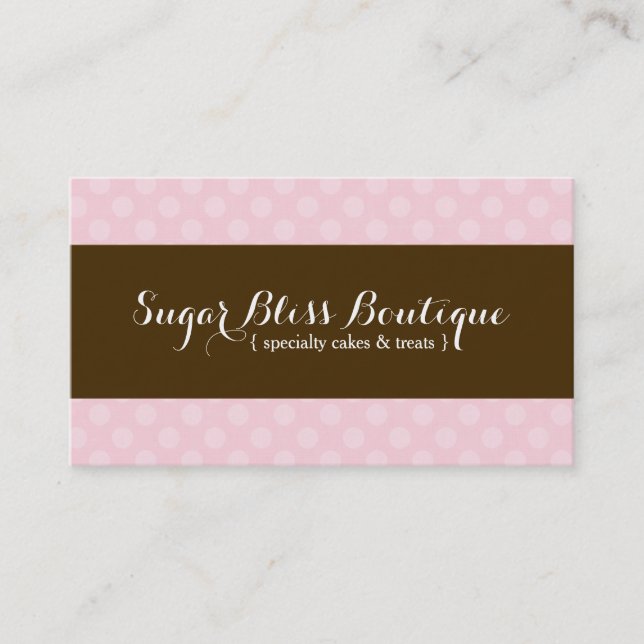 Pink und Brown Bakery Business Card Visitenkarte (Vorderseite)
