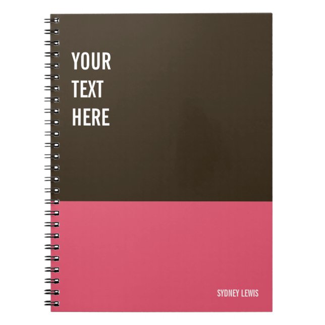 Pink und Brown Custom Journal, Writing Pad, Notizblock (Vorderseite)