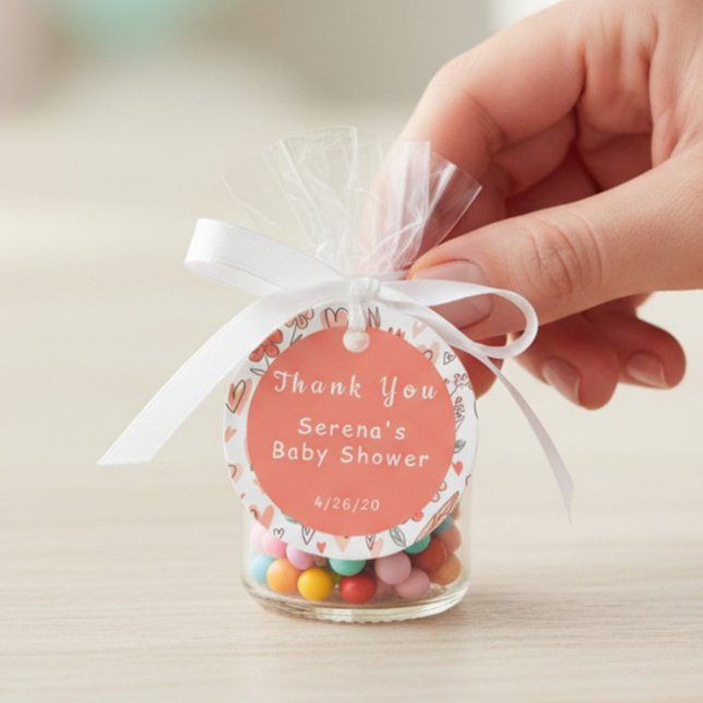 Pink und Brown Floral Herzlichen Dank Geschenkanhänger (Von Creator hochgeladen)