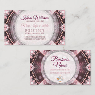 Pink und Burgund Alternative Tribal Business Card Visitenkarte