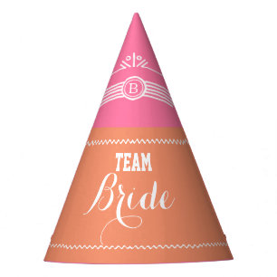 Pink und Coral Team Bridge Party hat Partyhütchen