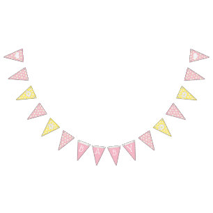 Pink und Gelb Baby Girl Daisy Themed Baby Dusche Wimpelkette