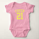 Pink und Gelb Baby | Sports Jersey Design Strampler<br><div class="desc">Pink und Gelb Baby | Sports Jersey Design - Baby Football Bodysuit</div>