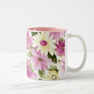 Pink und gelb Blumenmuster Tasse