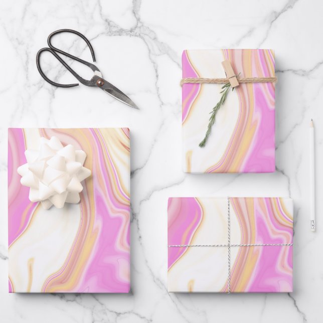 Pink und gelb gestrichenes Papier für das Muster f (Vorderseite)