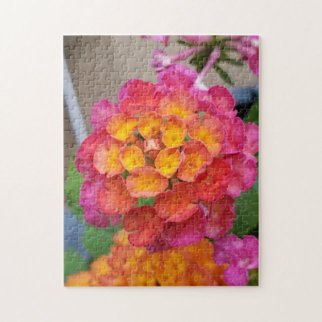 Pink und Gelb Lantana Puzzle (Vertikal)