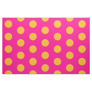 Pink und gelb Polka Dock Combed Baumwollstoff Stoff