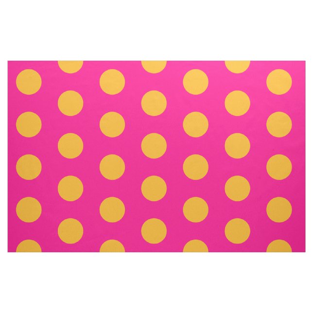 Pink und gelb Polka Dock Combed Baumwollstoff Stoff (Fat Quarter (45,7 x 55,9 cm))