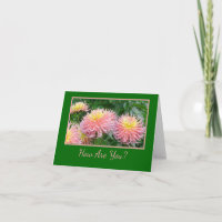 PINK UND GELBEN DAHLIAS/ "WIE BIST DU?" MITTEILUNG