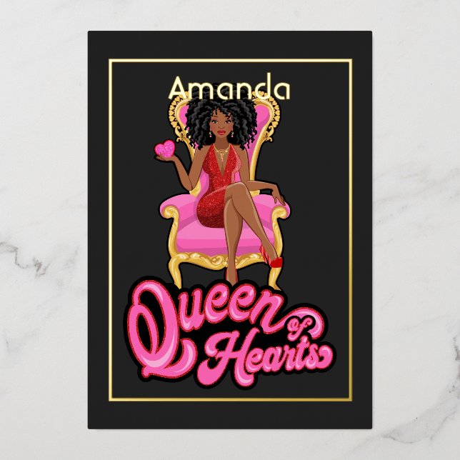 Pink und Gold Afterday Party Folieneinladung (Vorderseite)