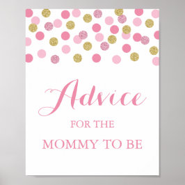 Pink und Gold Baby Duschberatung für Mommy Sign Poster