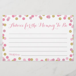 Pink und Gold Babyduschberatung für Mama Cards