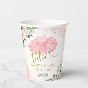 Pink und Gold Ballerina Tutu Baby Shooting Paper C Pappbecher