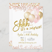 Pink und Gold Ballon Überraschung Geburtstagsparty