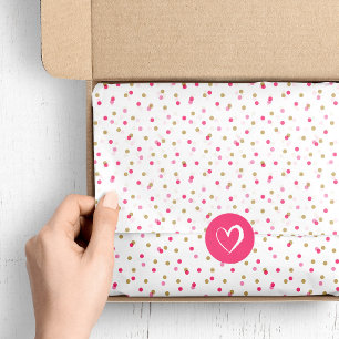 Pink und Gold Confetti Dots Seidenpapier